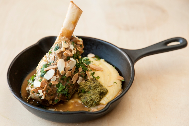 Lamb Shank Recipe with Polenta and Lime Pesto Great British Chefs