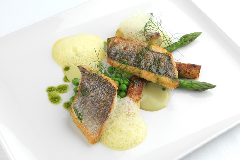 Salmon with Pea Puree Recipe images photo Salmon with Pea Puree Recipe