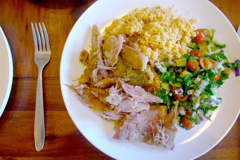 Shoulder of goat with lemon and garlic recipe Great British Chefs