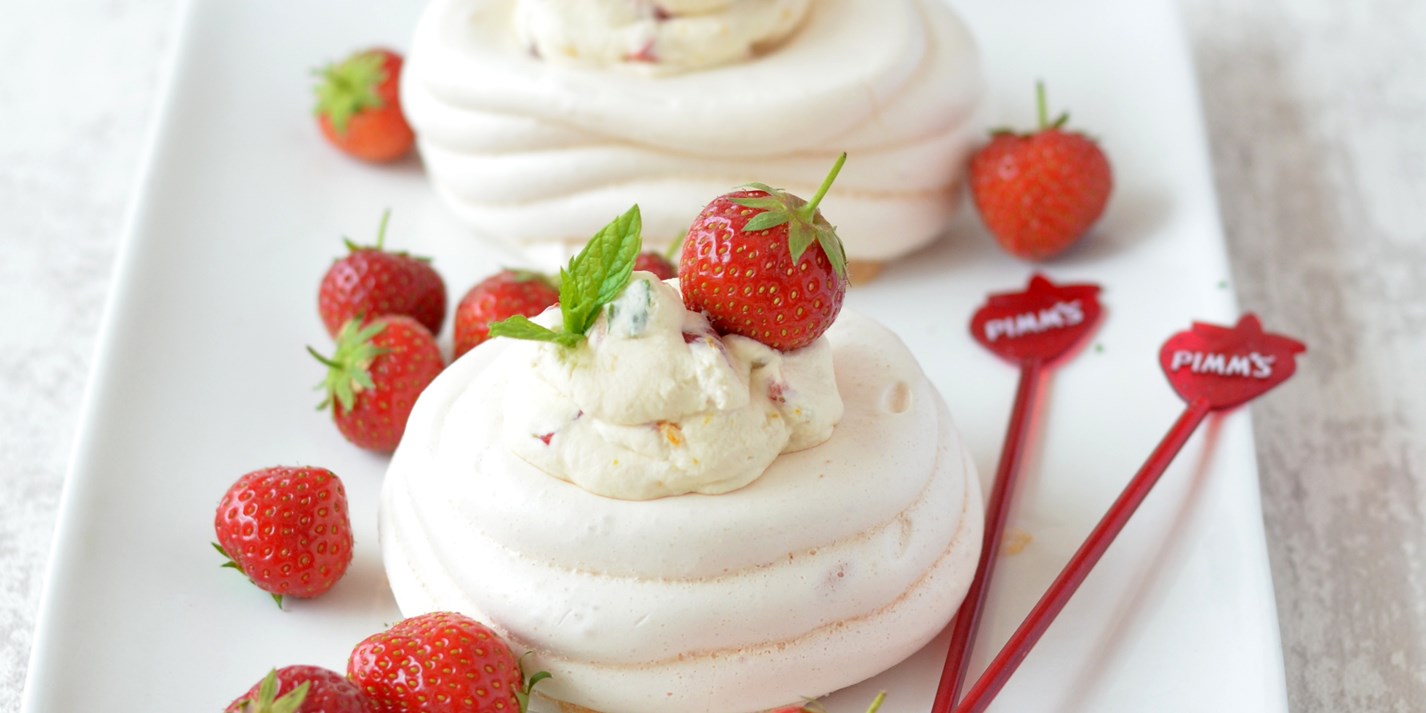 Pimms and Strawberry Pavlovas Recipe Great British Chefs