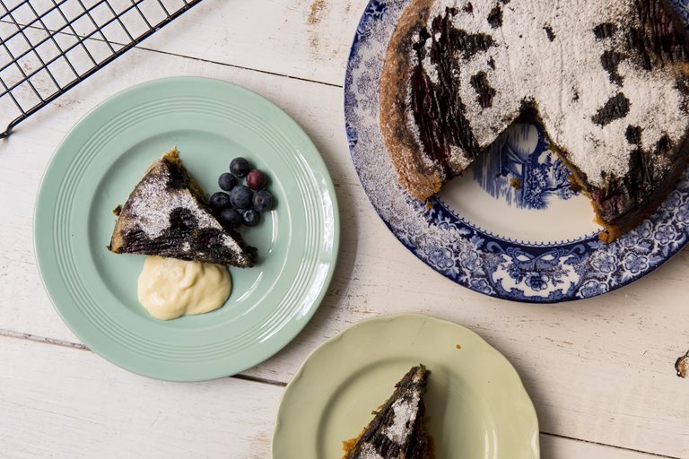 Coconut and blueberry cake recipe Great British Chefs