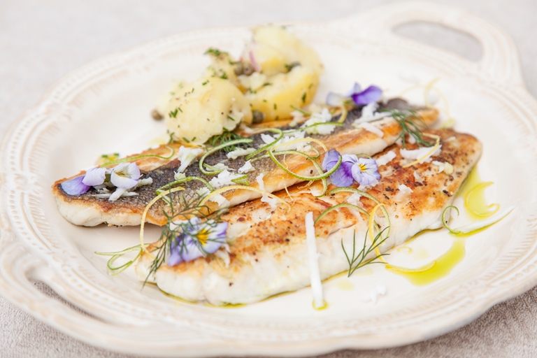 Panfried Sea Bass Recipe with Lemon Verbena Great British Chefs