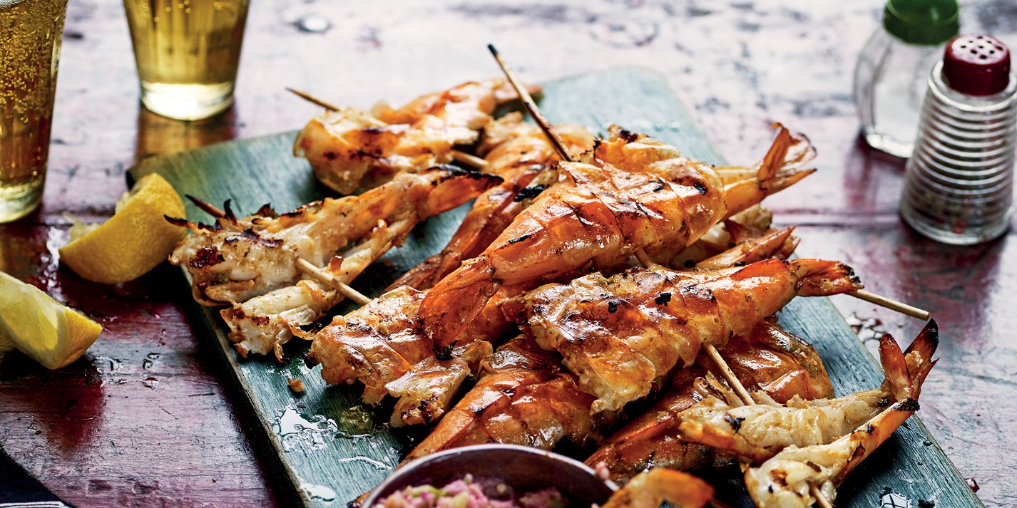 Barbecued Prawn Skewers Recipe Great British Chefs