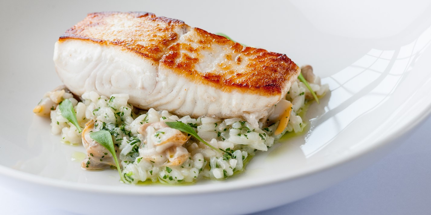 Halibut with Risotto Recipe Great British Chefs