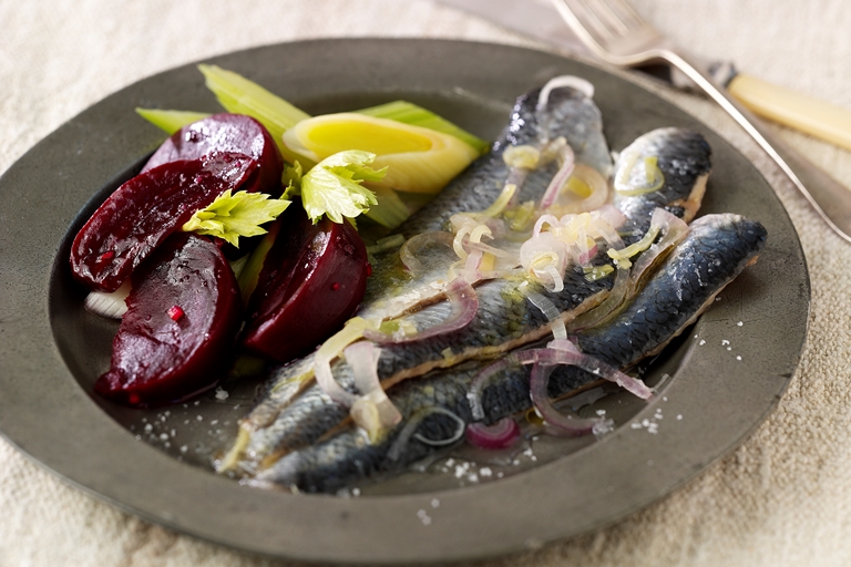 Marinated herrings with beetroot recipe Great British Chefs