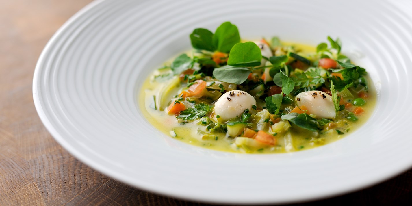 Vegetable Stew Recipe With Poached Egg Great British Chefs