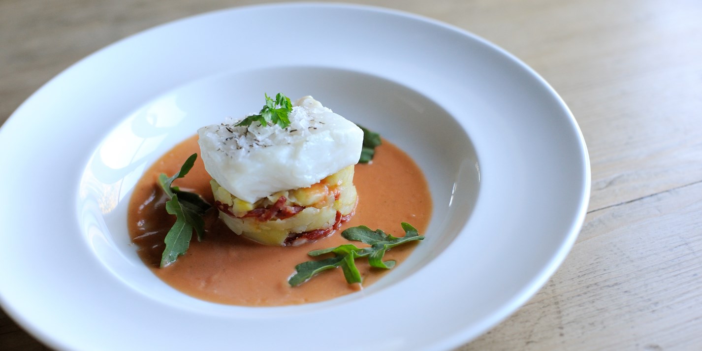 Salted Cod With Potatoes, Chorizo & Vinegrette Great British Chefs