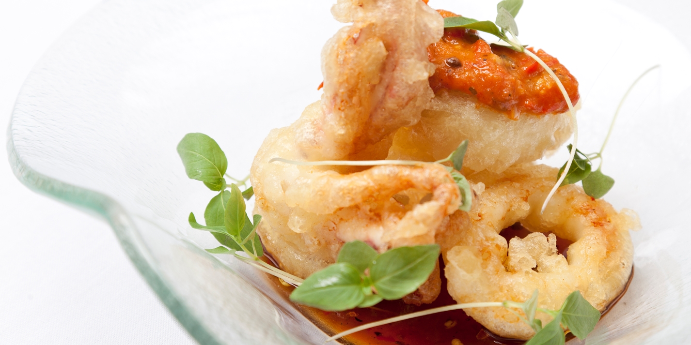 Fried Squid Recipe With Tomato & Pepper Compôte - Great British Chefs