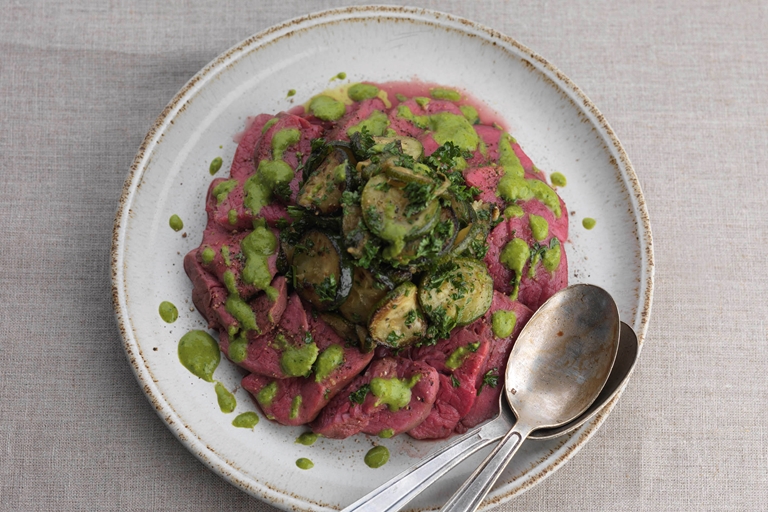 Poached Beef Fillet Recipe With Salsa Verde Great British Chefs
