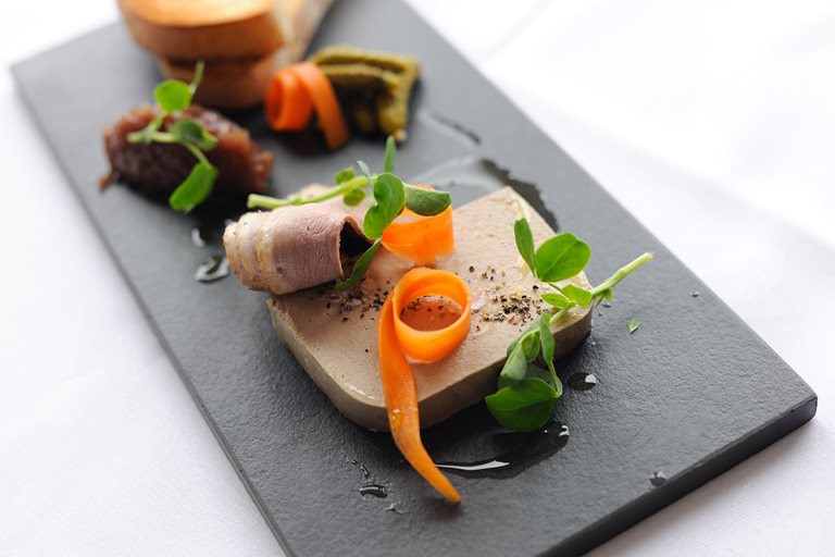 Duck liver parfait with smoked duck breast