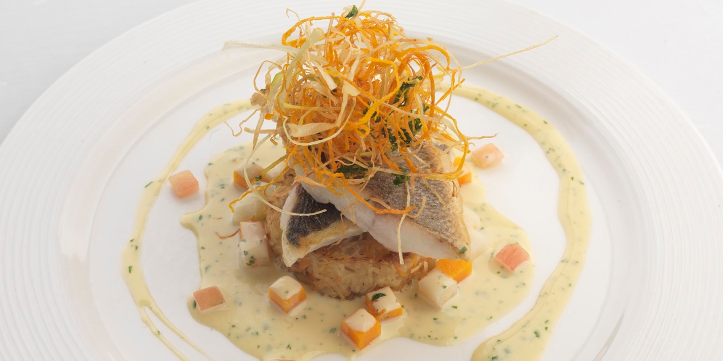 Sea Bass Fillet With Coriander & Vanilla Sauce Great British Chefs