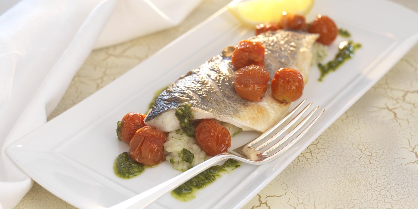 Grilled Sea Bass Recipe With Herb Risotto - Great British Chefs