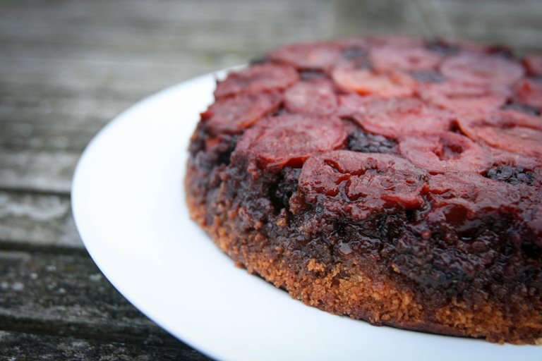 damson plum upside-down cake