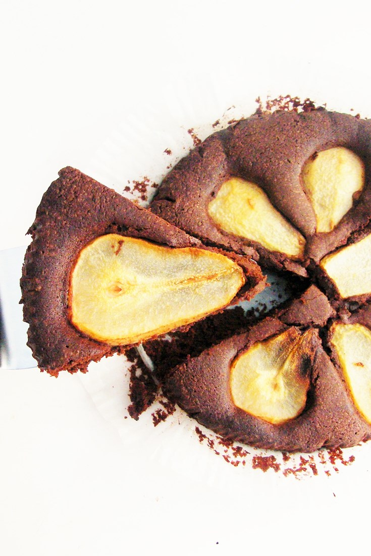 Vegan Pear Chocolate Brownie Cake Recipe Great British Chefs