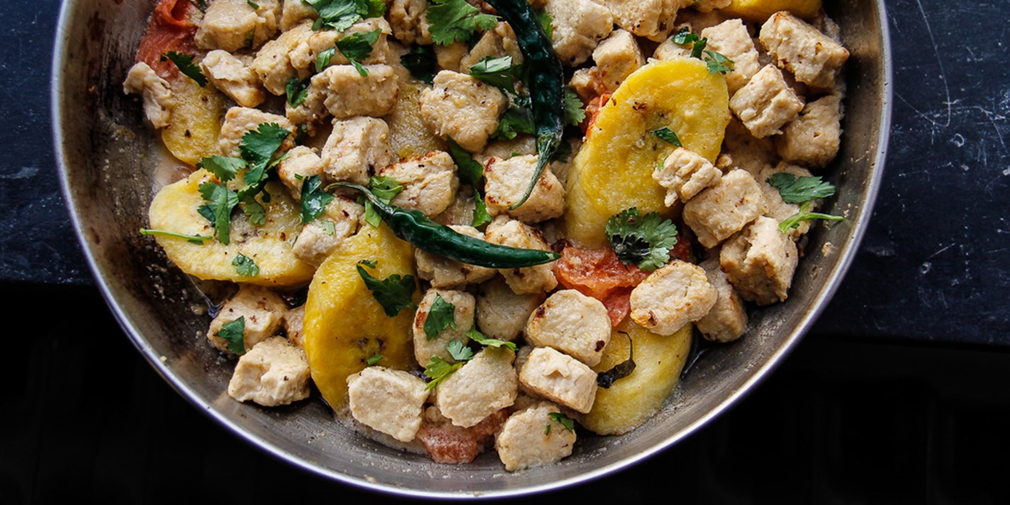 Quorn chicken, coconut and plantain stew recipe Great British Chefs