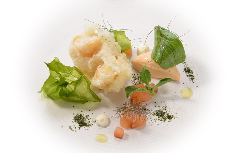 Orkney Scallop, Salmon Belly, Sea Vegetables Recipe Great British Chefs