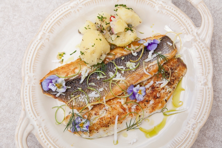 Panfried Sea Bass Recipe with Lemon Verbena Great British Chefs