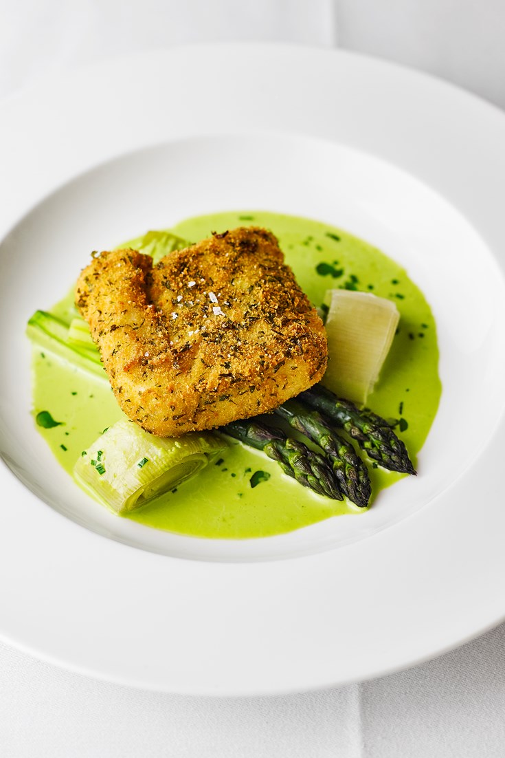 Baked Hake Recipe with Wild Garlic Sauce - Great British Chefs