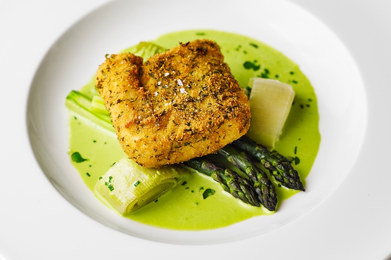 Baked Hake Recipe with Wild Garlic Sauce - Great British Chefs