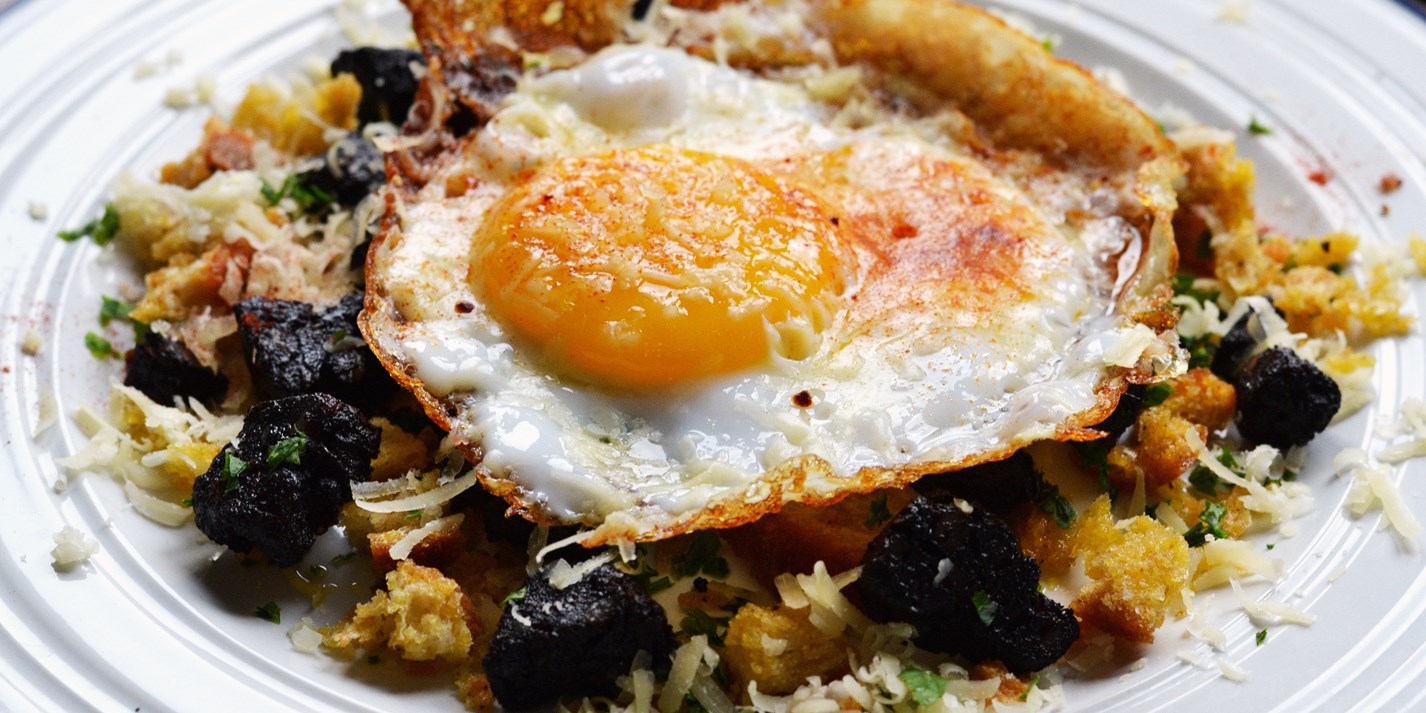 Duck Egg Gruyere And Black Pudding Recipe Great British Chefs   Img47601.1426x713 