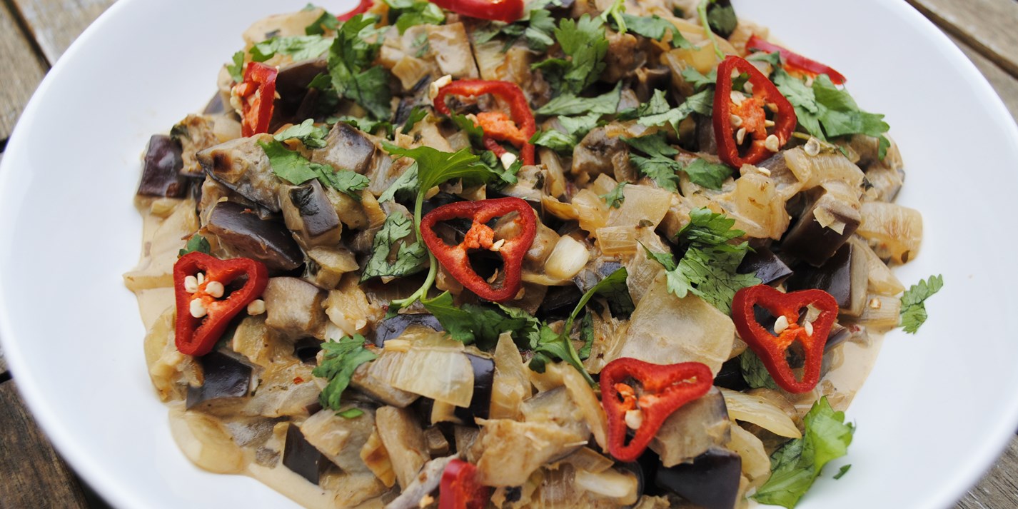 Aubergine Curry Recipe with Sag Aloo Great British Chefs