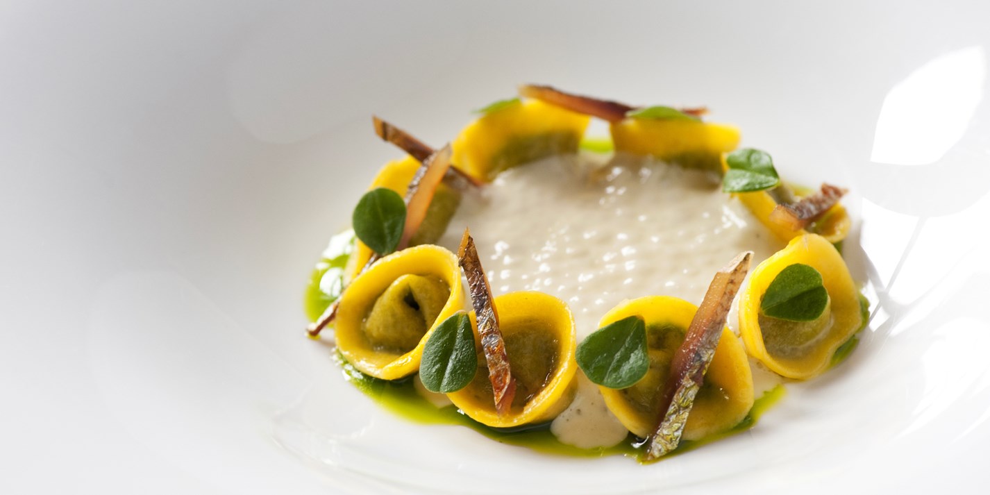 Ravioli Recipe With Chard And Bacon Foam - Great Italian Chefs