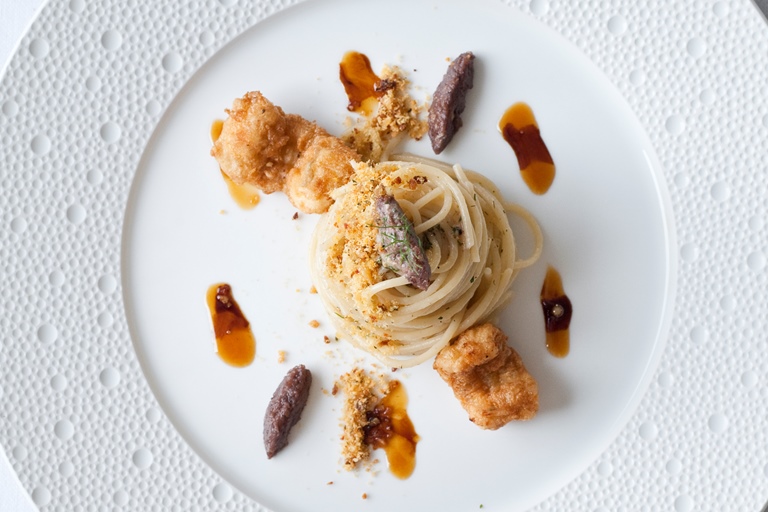 Anchovy Spaghetti with Walnut Pesto Recipe Great Italian Chefs