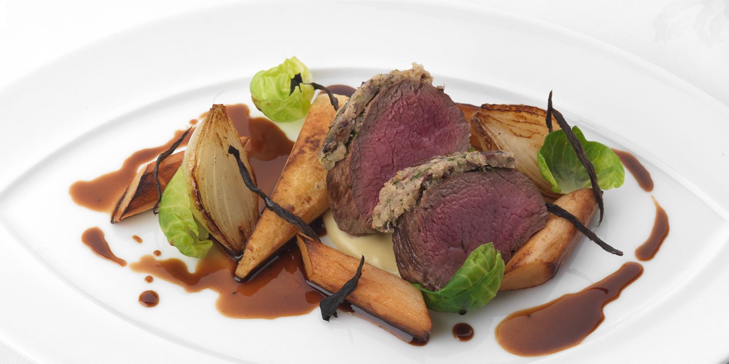 Black Olive Crusted Venison Recipe Great British Chefs