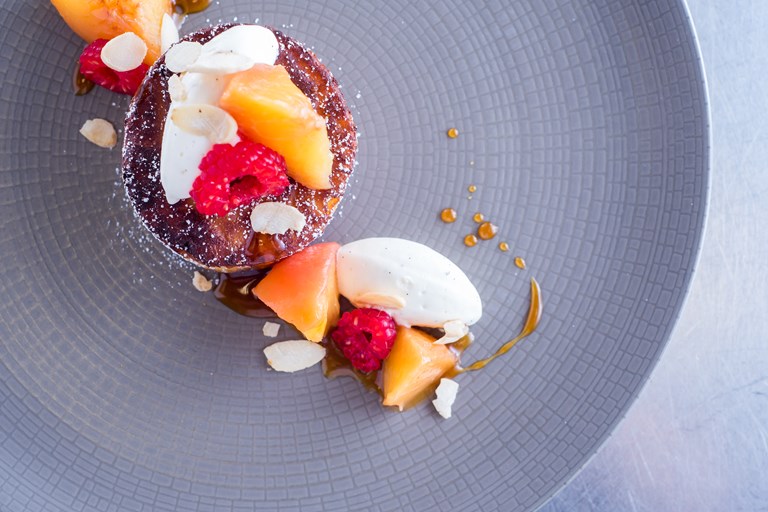 Sous Vide Poached Peach and Pain Perdu Recipe - Great British Chefs