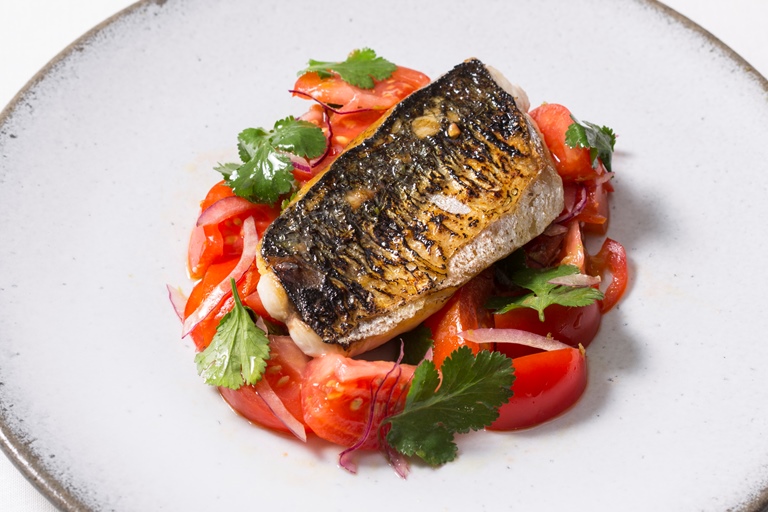 Grilled Mackerel Recipe with Tomato Ceviche - Great 