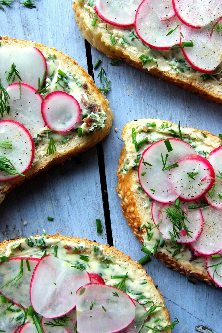 Radish Sandwich Recipe with Anchovy Butter - Great British