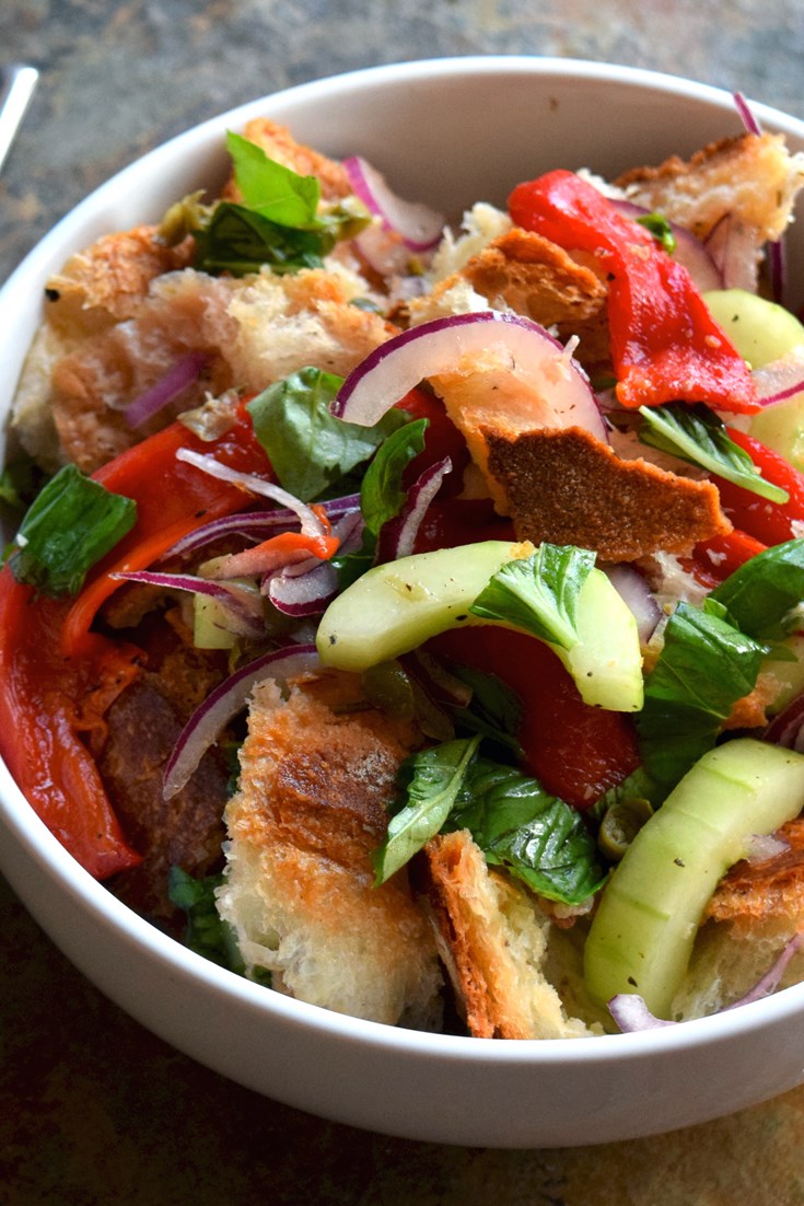 Panzanella Recipe with Roasted Red Pepper Great British Chefs
