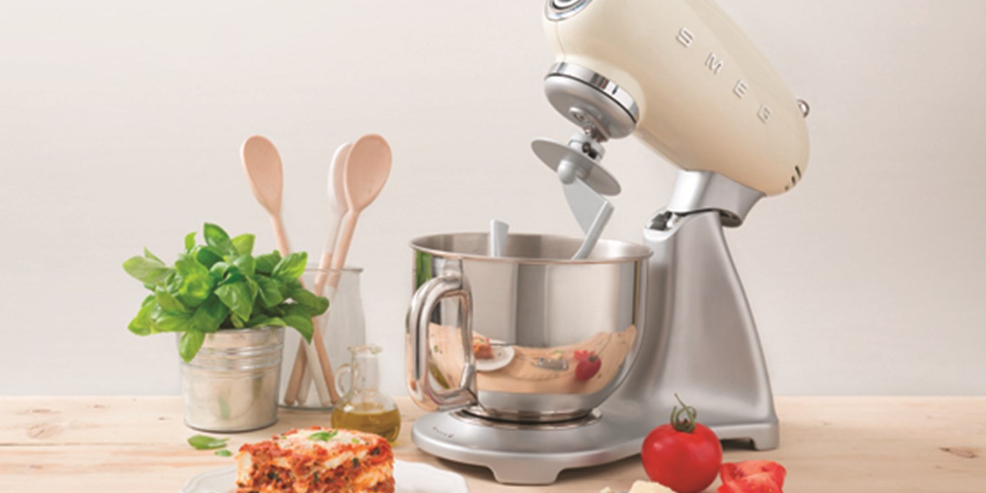 Win a Smeg stand mixer with pasta roller and cutter set worth over £460