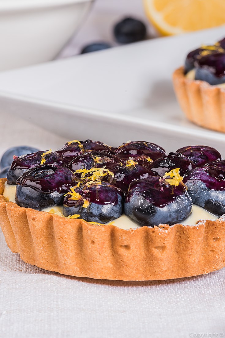 blueberry custard tart