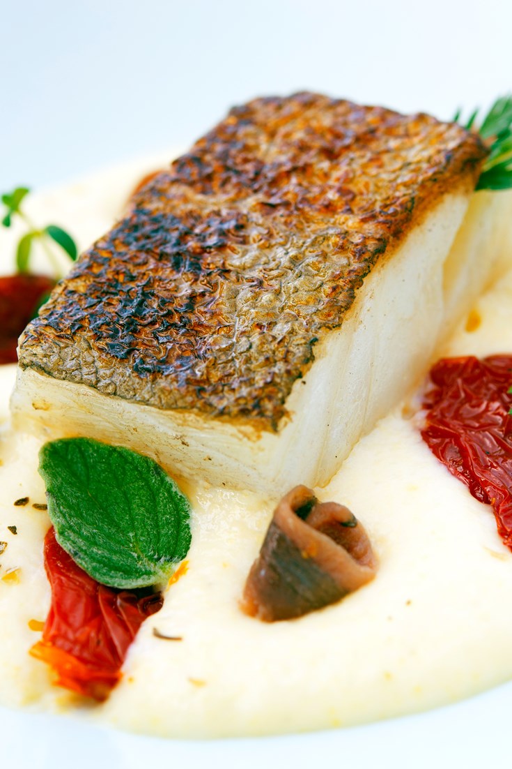 Pan Fried Cod Fillet Recipe With Polenta Mousse Great Italian Chefs