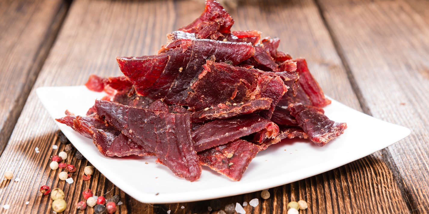 beef jerky on a plate