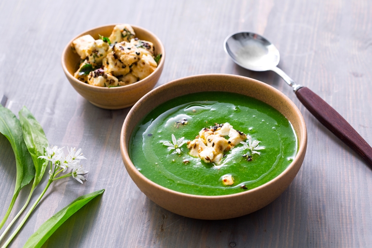 Wild Garlic Soup Recipe with Marinated Feta Great British Chefs