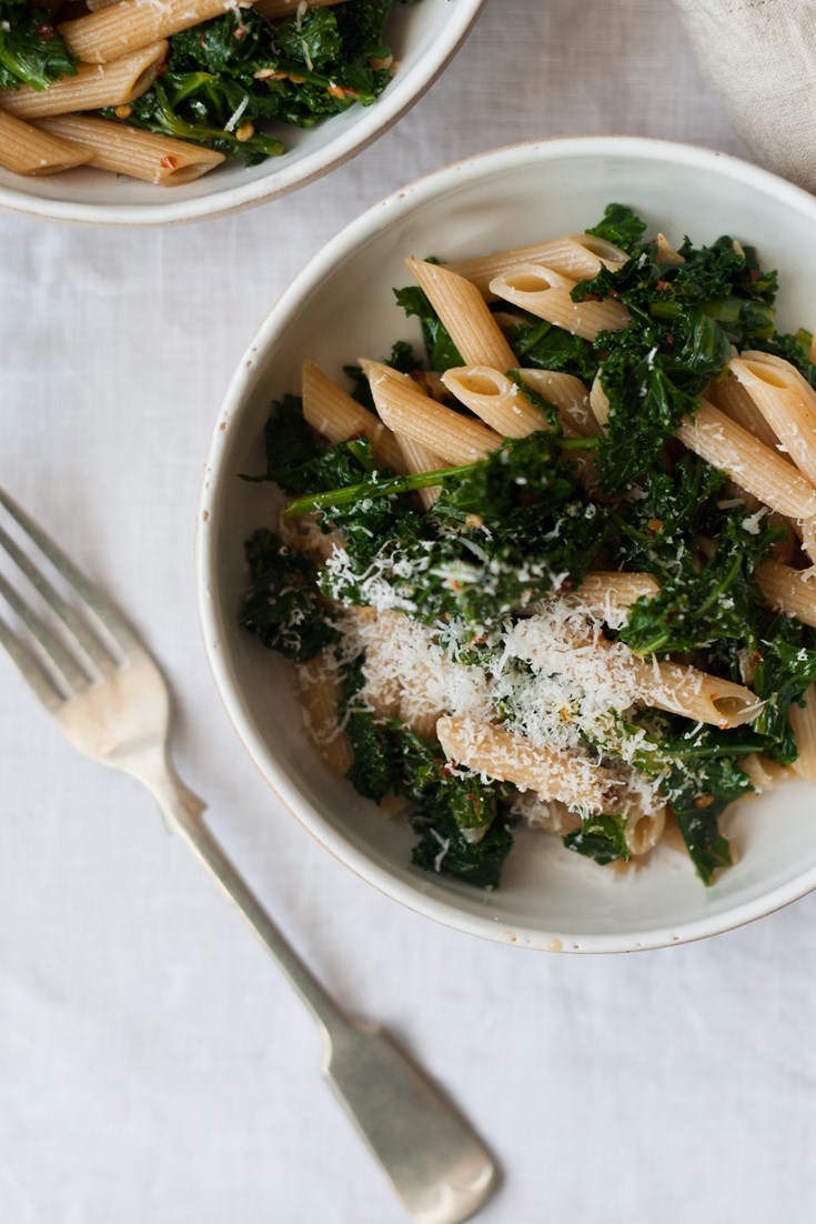 Whole Wheat Penne Recipe with kale and Pecorino Great British Chefs