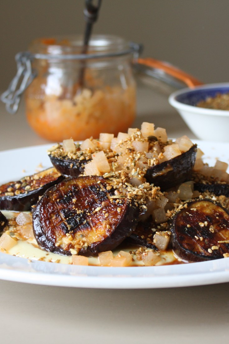 MisoCharred Aubergine Salad Recipe Great British Chefs