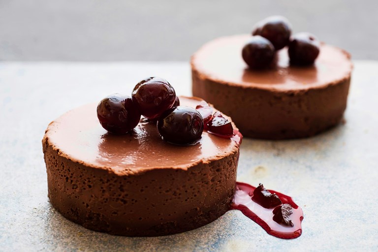 Chocolate Ganache Dessert Recipe with Cherries Great