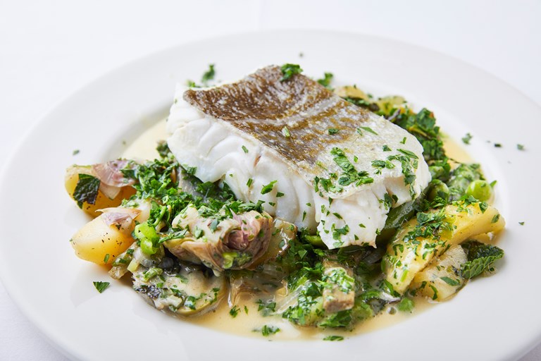 Cod Recipe with Spring Vegetables - Great British Chefs