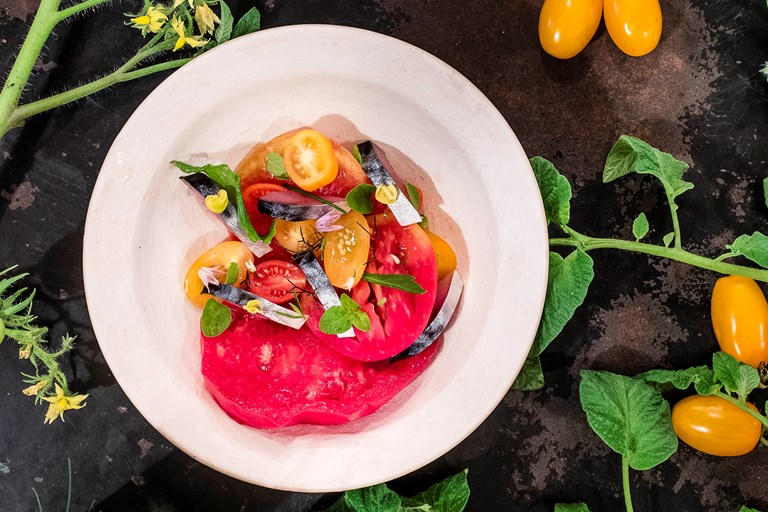 Heritage Tomato Salad Recipe with Cured Sardines Great British Chefs
