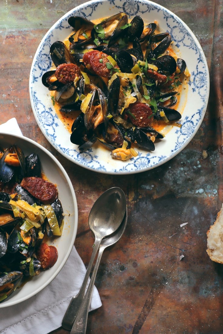 Mussels with Cider and Chorizo Recipe Great British Chefs