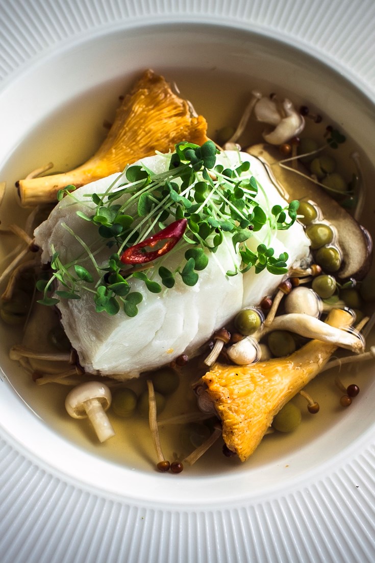 Steamed Cod Loin Recipe with Japanese Broth Great British Chefs