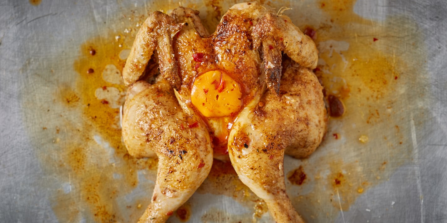 Spatchcocked Poussin With Chilli Butter Recipe Great British Chefs
