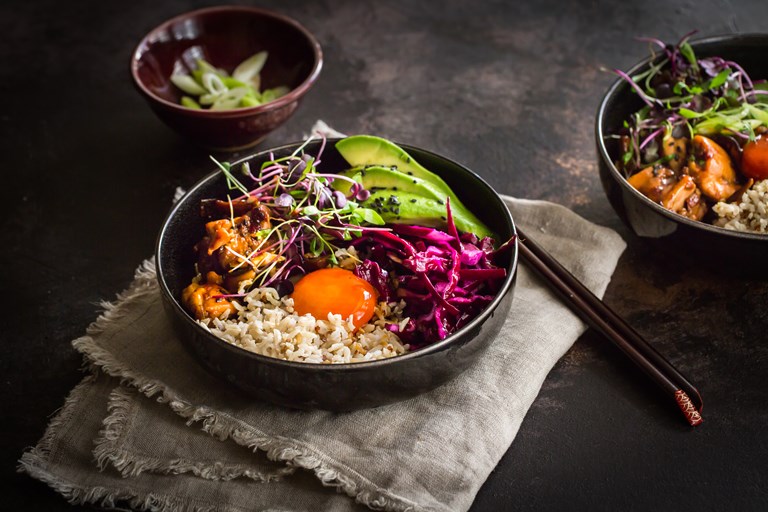 Chicken Donburi With Soy Cured Egg And Pickled Cabbage Great British Chefs