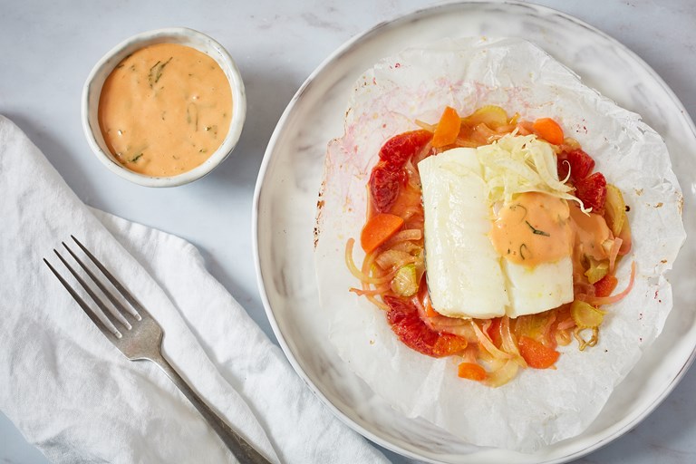 Steamed Haddock with Blood Orange Hollandaise Recipe Great British Chefs