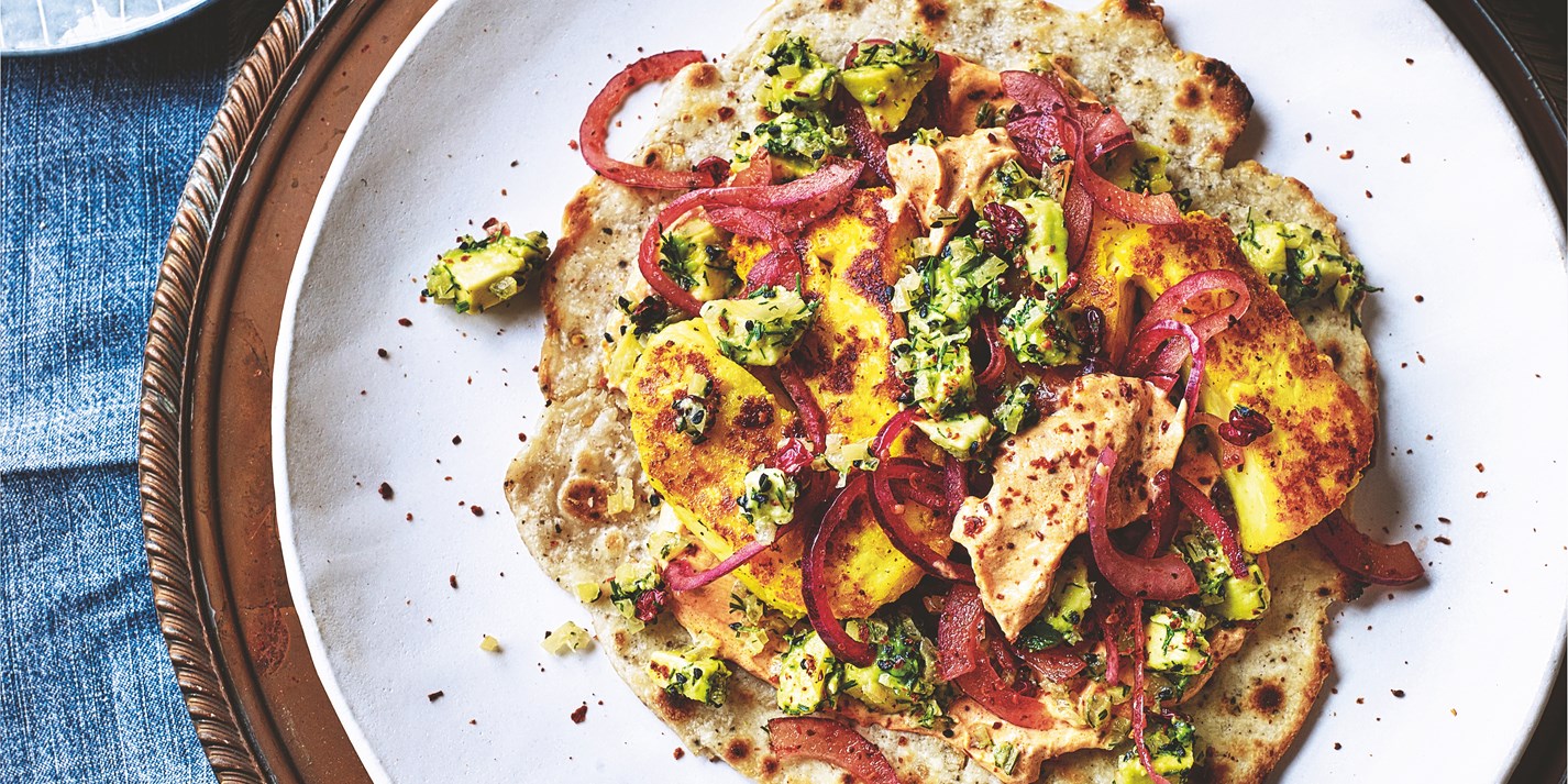 Grilled Halloumi Flatbreads Recipe Great British Chefs