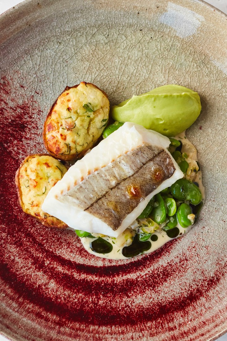 Haddock, Broad Beans and Smoked Haddock Potatoes Recipe Great British Chefs