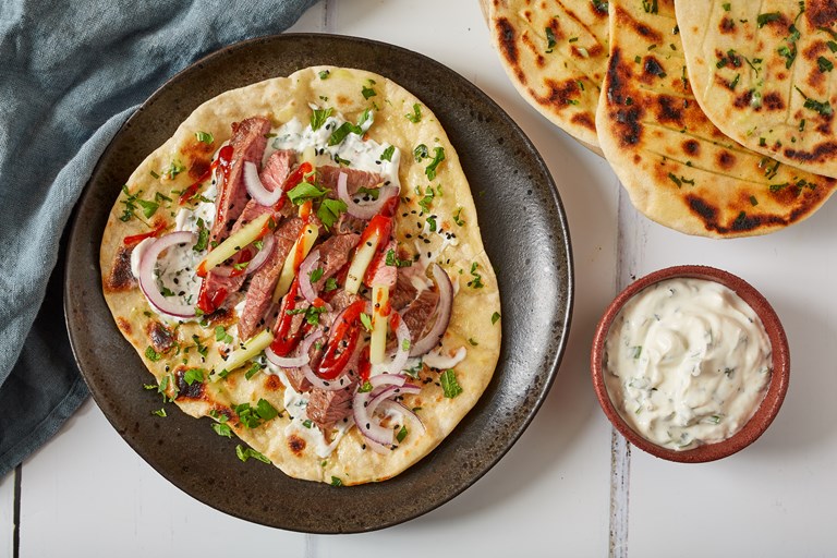 Lamb Flatbread Recipe with Elderflower Yoghurt Great British Chefs